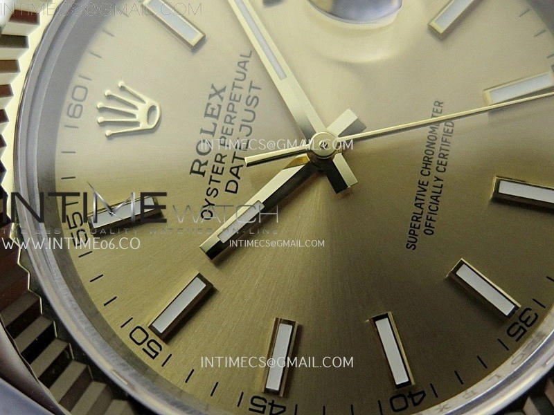 DateJust 126333 904L SS YG JDF 1:1 Best Edition Gold Dial Stick Markers on Jubilee SS YG Bracelet