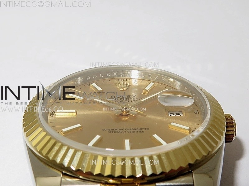 DateJust 126333 904L SS YG JDF 1:1 Best Edition Gold Dial Stick Markers on Jubilee SS YG Bracelet