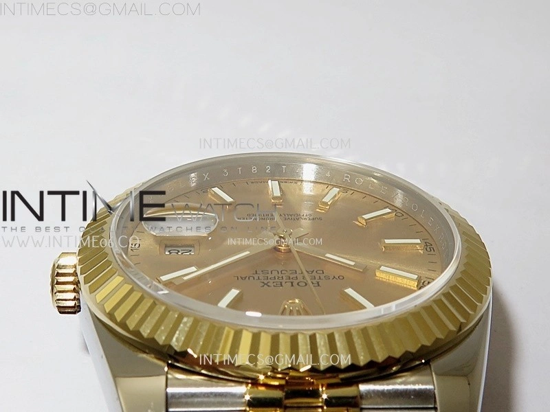 DateJust 126333 904L SS YG JDF 1:1 Best Edition Gold Dial Stick Markers on Jubilee SS YG Bracelet