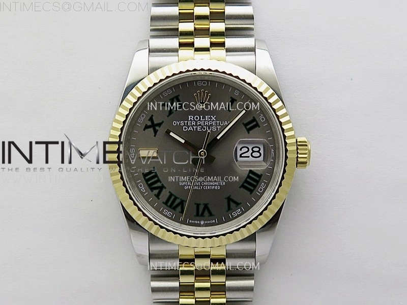 DateJust 126233 904L SS YG JDF 1:1 Best Edition Gray Dial Roman Markers on Jubilee SS YG Bracelet