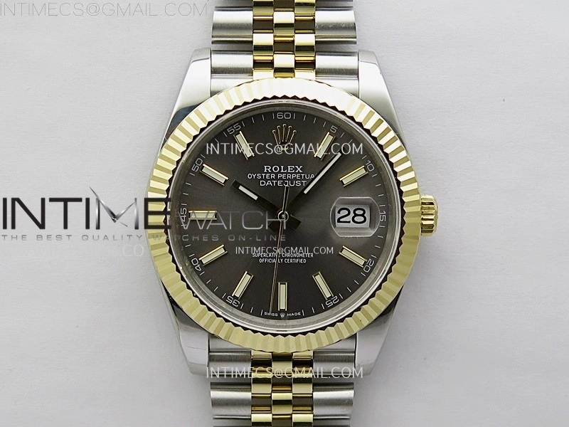 DateJust 126333 904L SS YG JDF 1:1 Best Edition Gray Dial Stick Markers on Jubilee SS YG Bracelet