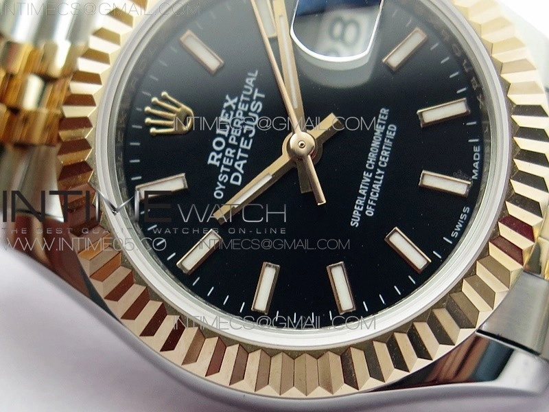 Datejust 28mm 279173 SS RG BP Best Edition Black Stick Markers Dial on SS RG Jubilee Bracelet ETA2671