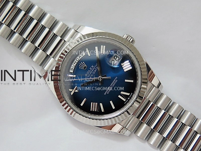 Day Date 228239 40mm Gain Weight V3 THBF 1:1 Best Edition Blue Ombre Dial Roman Marker On President Bracelet VR3255