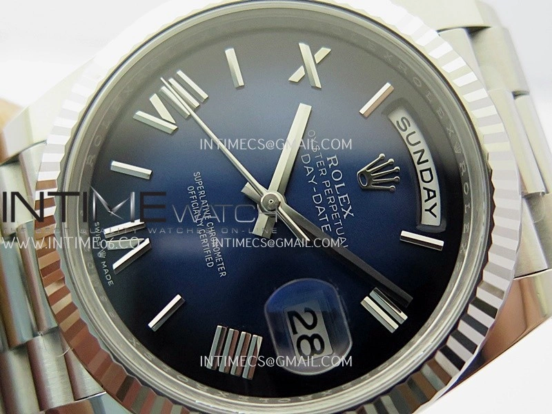 Day Date 228239 40mm Gain Weight V3 THBF 1:1 Best Edition Blue Ombre Dial Roman Marker On President Bracelet VR3255