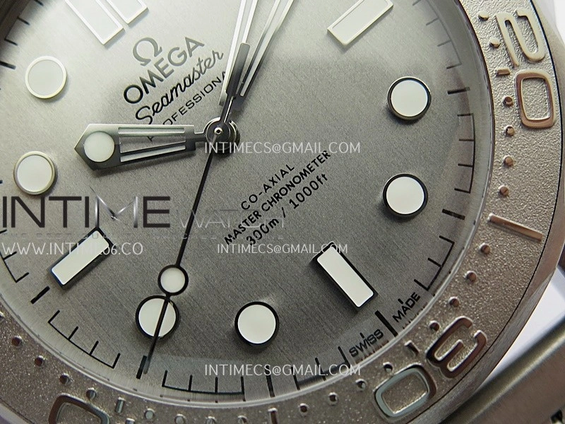 Seamaster 300M 42mm Titanium Bezel SS VSF Best Edition Gray Dial On SS Mesh Bracelet A8806