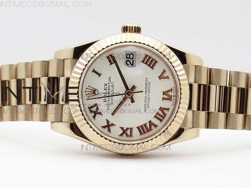 Datejust 31mm 278275 RG BP Best Edition White Roman Markers Dial on RG President Bracelet