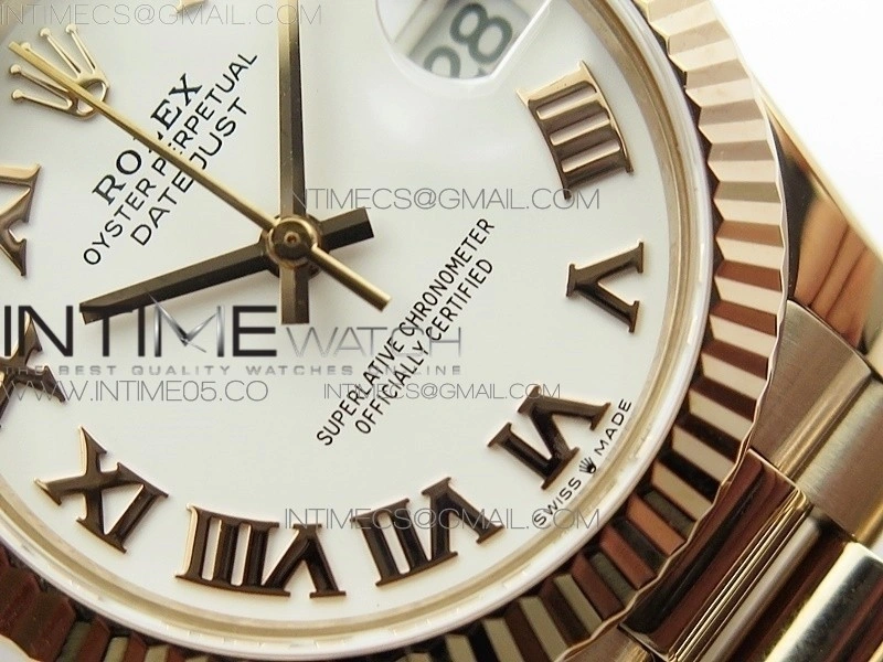 Datejust 31mm 278275 RG BP Best Edition White Roman Markers Dial on RG President Bracelet