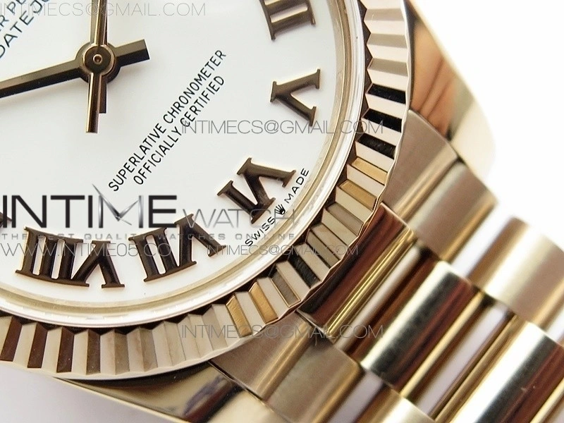 Datejust 31mm 278275 RG BP Best Edition White Roman Markers Dial on RG President Bracelet