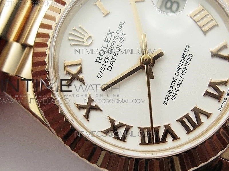 Datejust 31mm 278275 RG BP Best Edition White Roman Markers Dial on RG President Bracelet