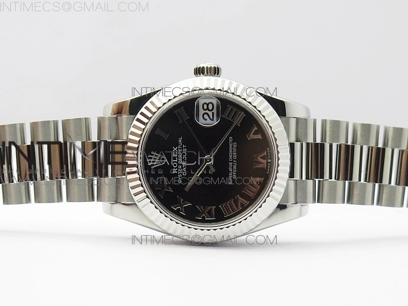 Datejust 31mm 278275 SS BP Best Edition Black Roman Markers Dial on SS President Bracelet