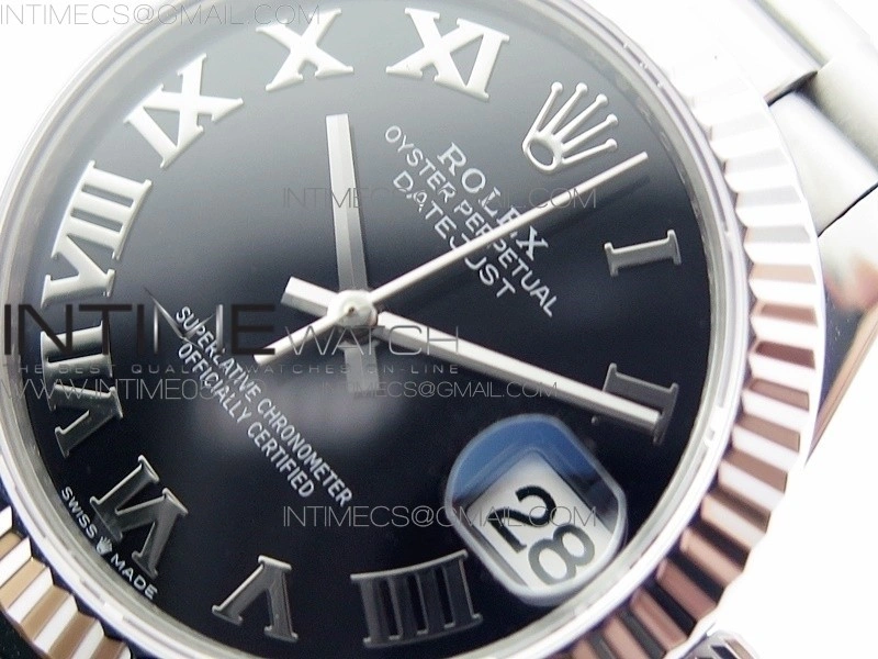 Datejust 31mm 278275 SS BP Best Edition Black Roman Markers Dial on SS President Bracelet