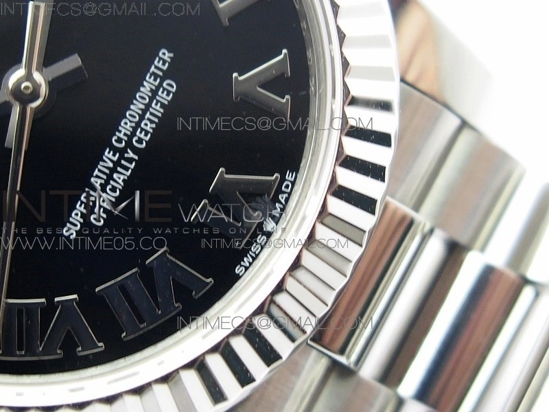 Datejust 31mm 278275 SS BP Best Edition Black Roman Markers Dial on SS President Bracelet