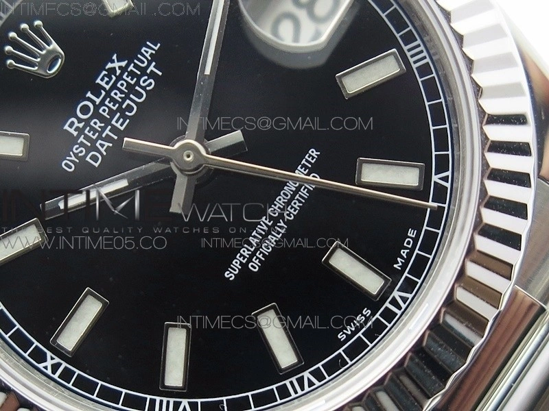 Datejust 31mm 278275 SS BP Best Edition Black Stick Markers Dial on SS President Bracelet