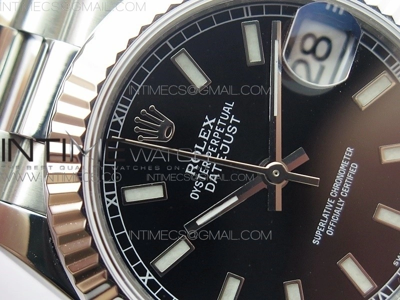 Datejust 31mm 278275 SS BP Best Edition Black Stick Markers Dial on SS President Bracelet
