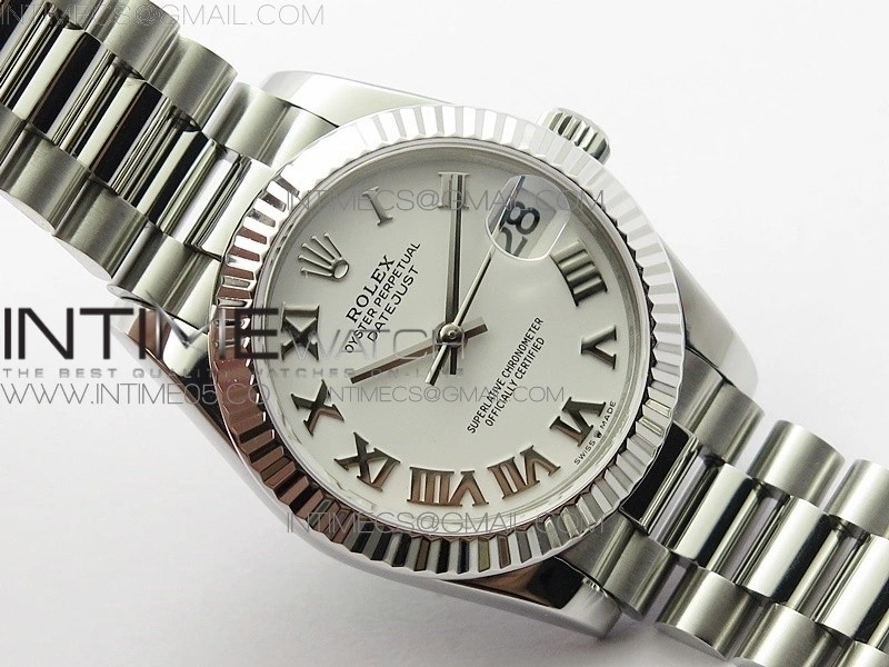 Datejust 31mm 278275 SS BP Best Edition White Roman Markers Dial on SS President Bracelet