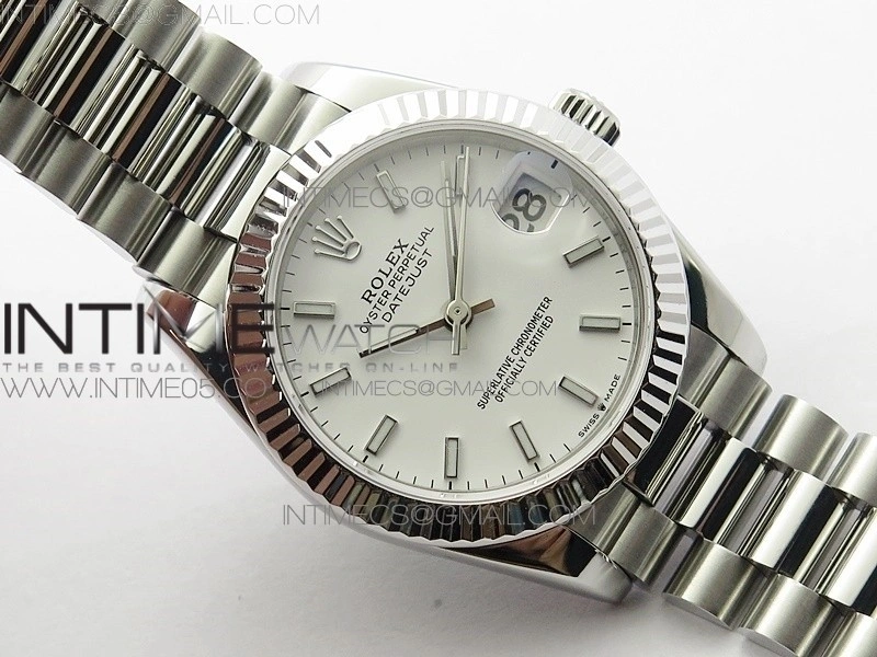 Datejust 31mm 278275 SS BP Best Edition White Stick Markers Dial on SS President Bracelet