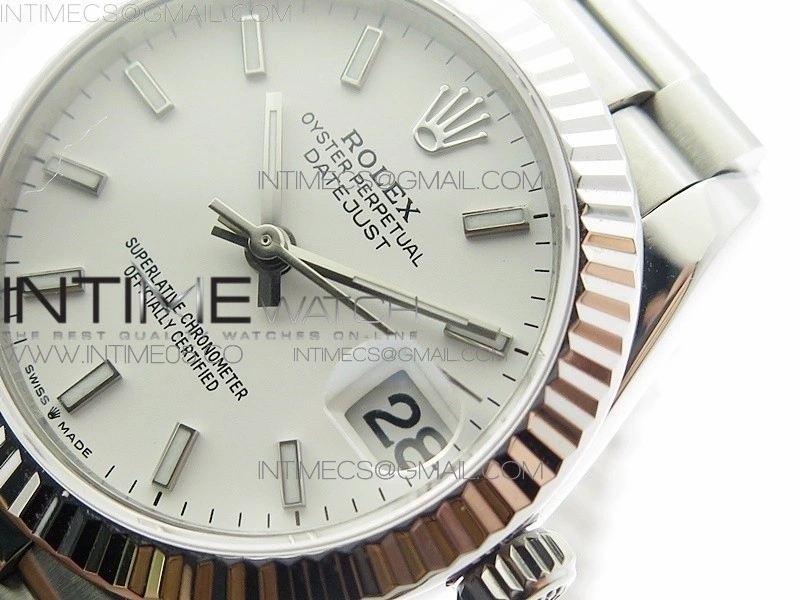 Datejust 31mm 278275 SS BP Best Edition White Stick Markers Dial on SS President Bracelet