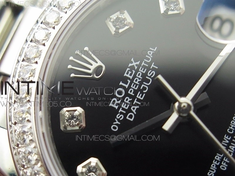 Datejust 31mm 278275 SS Crystal bezel BP Best Edition Black Dial on RG President Bracelet