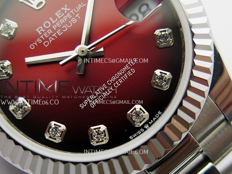 DateJust 31mm 904L SS GMF Best Edition Red Ombre Dial On 904L SS President Bracelet A2824