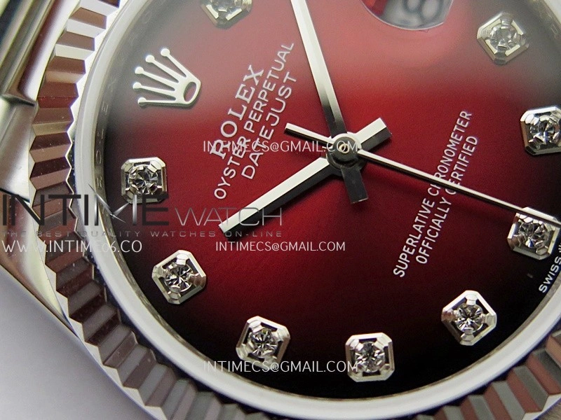 DateJust 31mm 904L SS GMF Best Edition Red Ombre Dial On 904L SS President Bracelet A2824