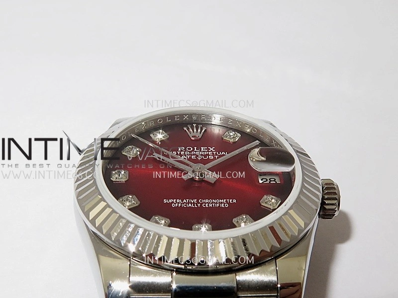 DateJust 31mm 904L SS GMF Best Edition Red Ombre Dial On 904L SS President Bracelet A2824