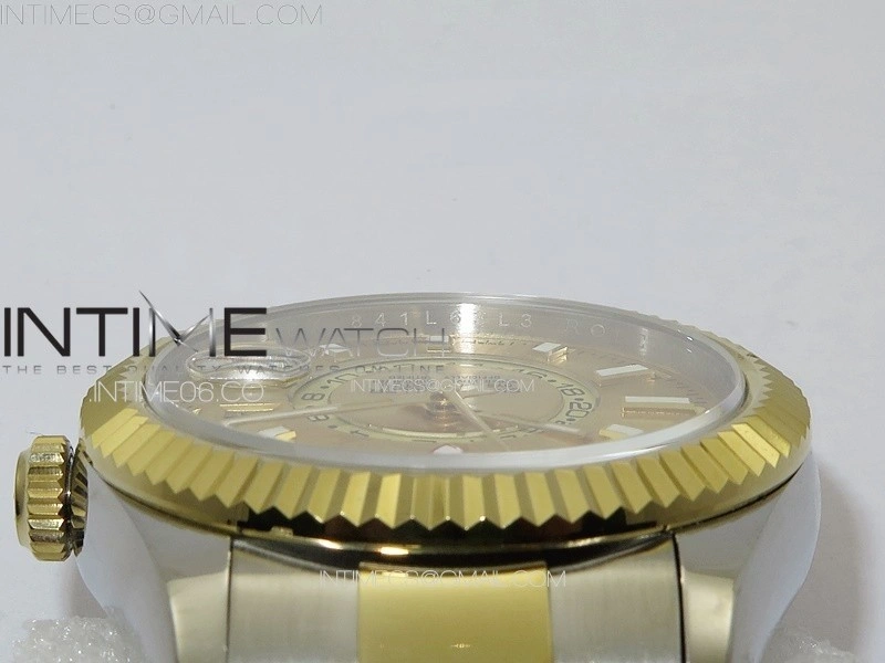 Sky-Dweller 326934 904L SS YG Noob 1:1 Best Edition Gold Dial on SS Bracelet Asian 23J to 9001