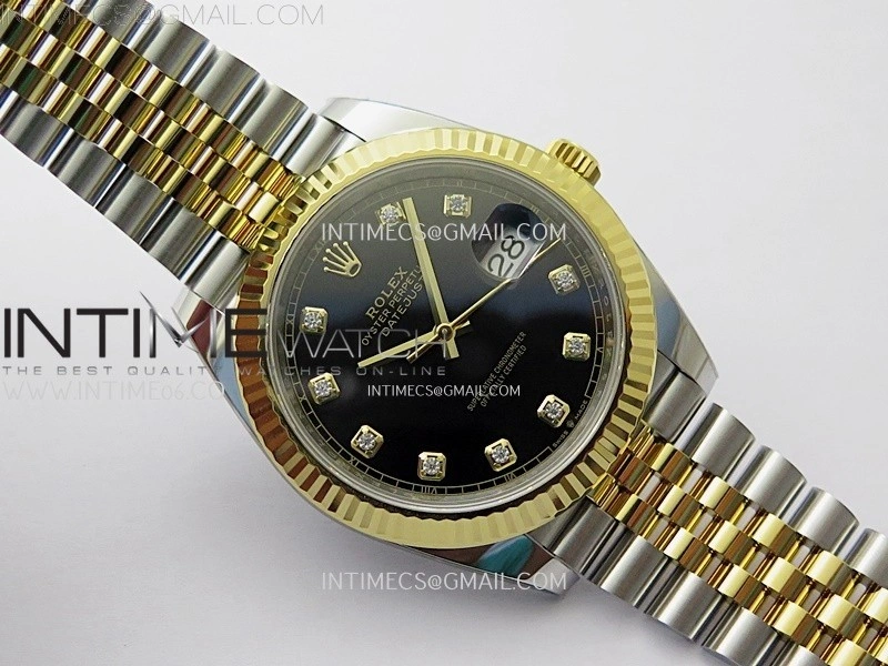 DateJust 41mm 126333 904 SS YG AR+F 1:1 Black Dial Diamond Markers On SS YG Jubilee Bracelet DD3235 V2