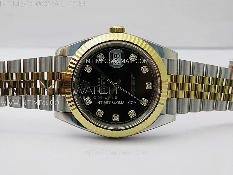 DateJust 41mm 126333 904 SS YG AR+F 1:1 Black Dial Diamond Markers On SS YG Jubilee Bracelet DD3235 V2