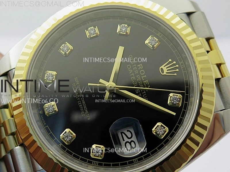 DateJust 41mm 126333 904 SS YG AR+F 1:1 Black Dial Diamond Markers On SS YG Jubilee Bracelet DD3235 V2