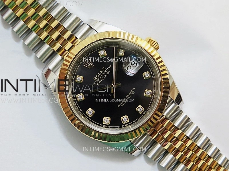 DateJust 41mm 126333 904 SS YG AR+F 1:1 Black Dial Diamond Markers On SS YG Jubilee Bracelet DD3235 V2
