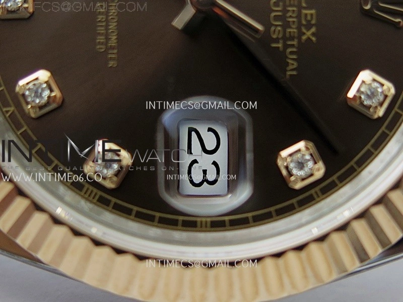 DateJust 41mm 126331 904 SS RG AR+F 1:1 Brown Dial Diamond Markers On SS RG Oyster Bracelet DD3235 V2