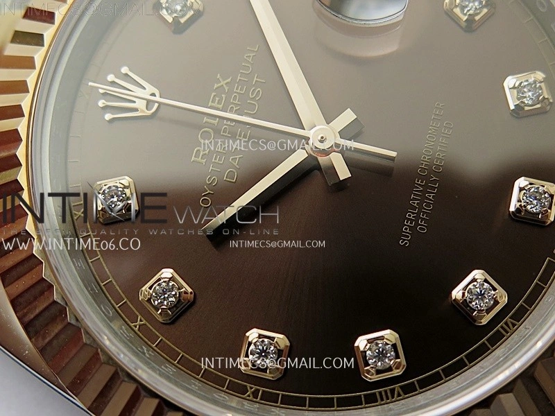 DateJust 41mm 126331 904 SS RG AR+F 1:1 Brown Dial Diamond Markers On SS RG Oyster Bracelet DD3235 V2