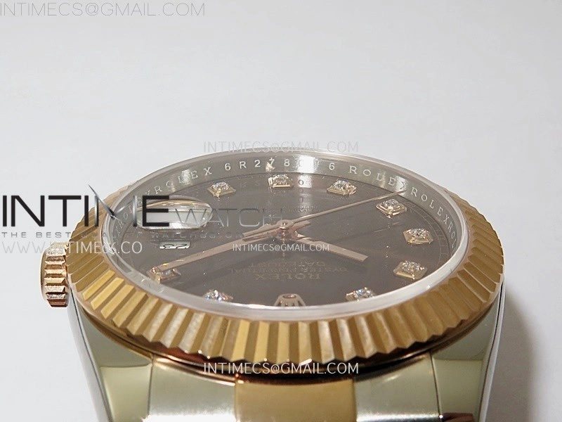 DateJust 41mm 126331 904 SS RG AR+F 1:1 Brown Dial Diamond Markers On SS RG Oyster Bracelet DD3235 V2