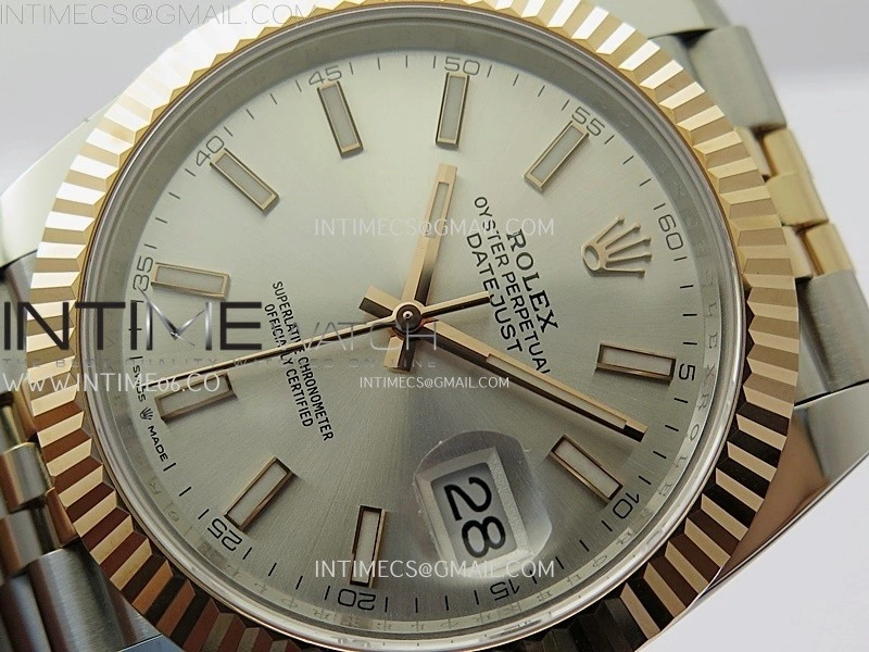 DateJust 41mm 126331 904 SS RG AR+F 1:1 Silver Dial Stick Markers On SS RG Jubilee Bracelet DD3235 V2
