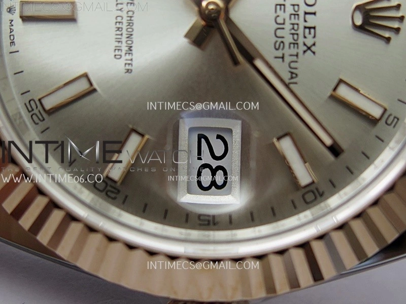 DateJust 41mm 126331 904 SS RG AR+F 1:1 Silver Dial Stick Markers On SS RG Jubilee Bracelet DD3235 V2