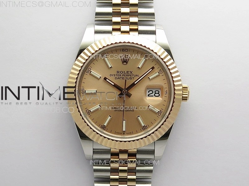 DateJust 41 126331 904L SS RG GMF 1:1 Best Edition Champagne Gold Dial On Jubilee Bracelet VR3235