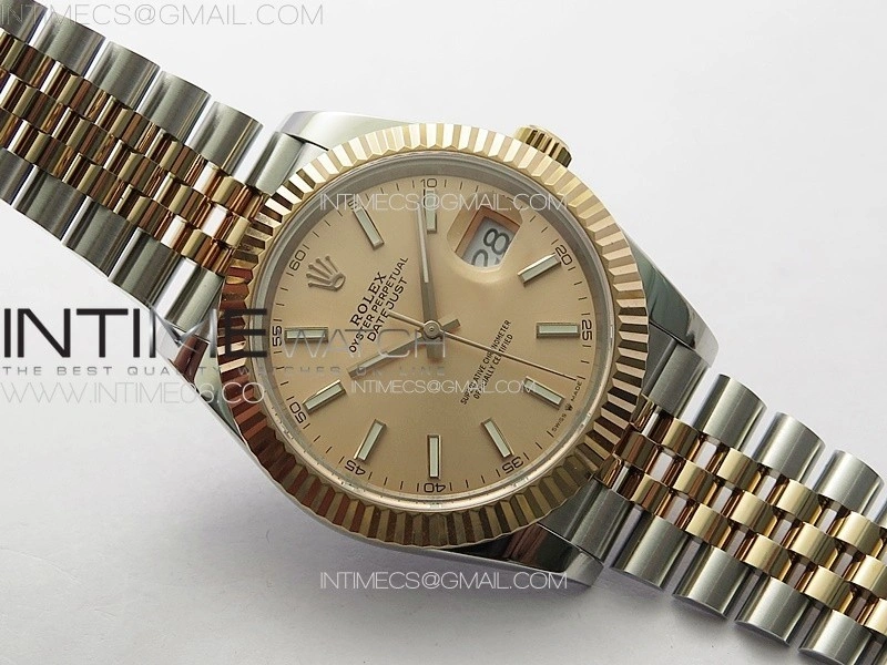 DateJust 41 126331 904L SS RG GMF 1:1 Best Edition Champagne Gold Dial On Jubilee Bracelet VR3235