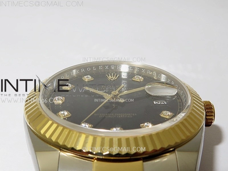 DateJust 41mm 126333 904 SS YG AR+F 1:1 Black Dial Diamond Markers On SS YG Oyster Bracelet DD3235 V2