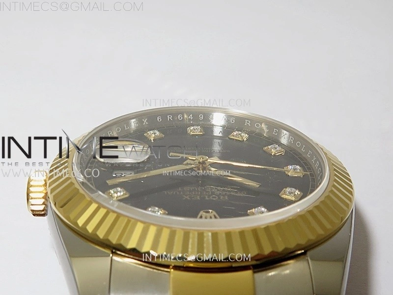 DateJust 41mm 126333 904 SS YG AR+F 1:1 Black Dial Diamond Markers On SS YG Oyster Bracelet DD3235 V2