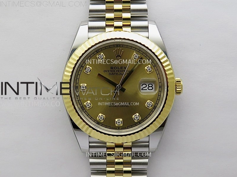 DateJust 41mm 126333 904 SS YG AR+F 1:1 Gold Dial Diamond Markers On SS YG Jubilee Bracelet DD3235 V2