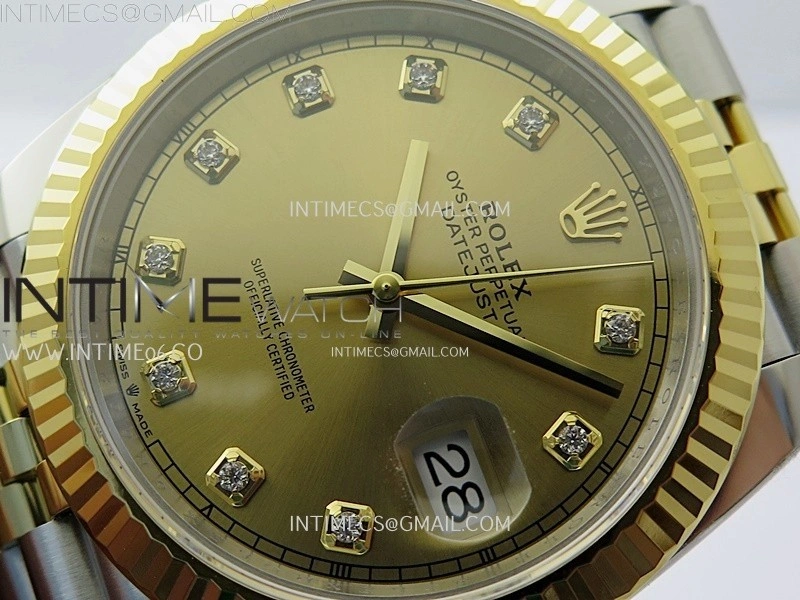 DateJust 41mm 126333 904 SS YG AR+F 1:1 Gold Dial Diamond Markers On SS YG Jubilee Bracelet DD3235 V2