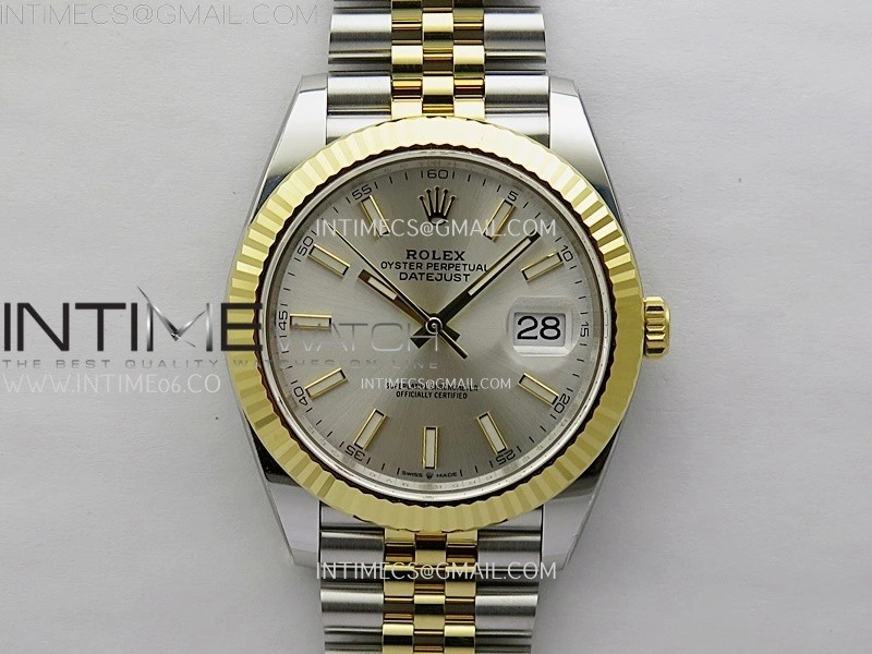 DateJust 41mm 126333 904 SS YG AR+F 1:1 Silver Dial Stick Markers On SS YG Jubilee Bracelet DD3235 V2