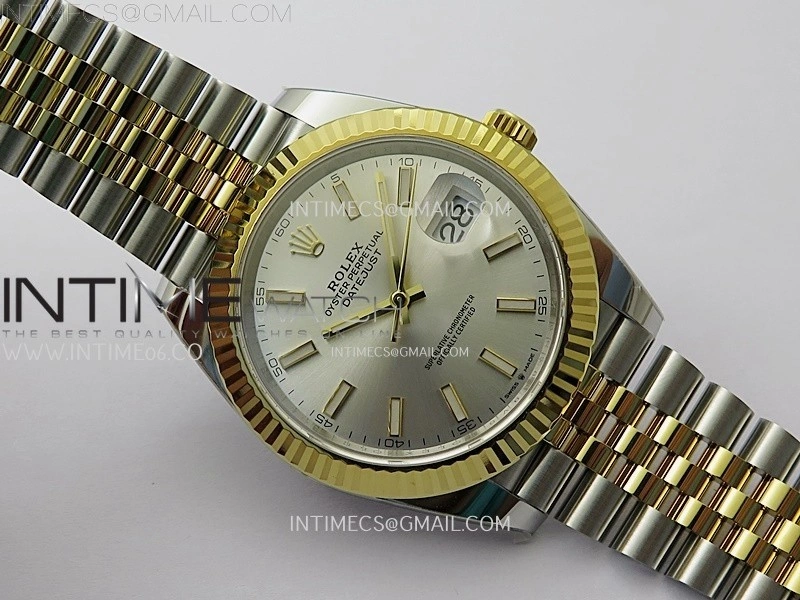 DateJust 41mm 126333 904 SS YG AR+F 1:1 Silver Dial Stick Markers On SS YG Jubilee Bracelet DD3235 V2