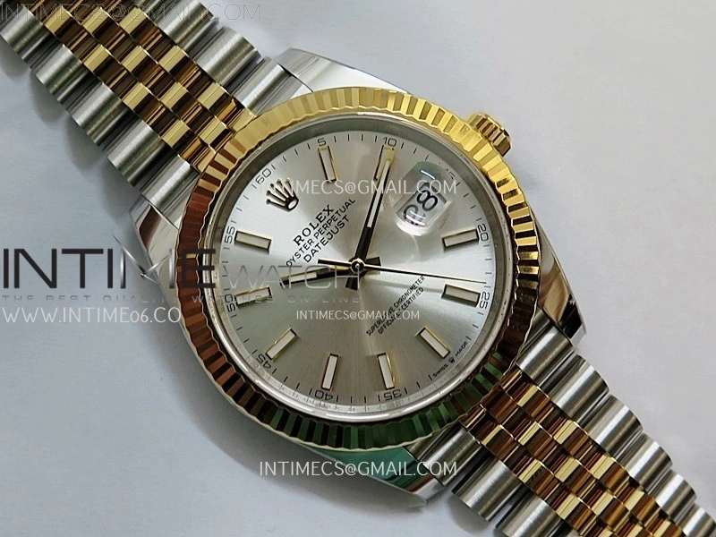 DateJust 41mm 126333 904 SS YG AR+F 1:1 Silver Dial Stick Markers On SS YG Jubilee Bracelet DD3235 V2