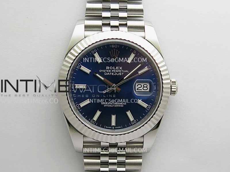 DateJust 41 126334 904L SS VF 1:1 Best Edition Blue Dial Stick Marker On Jubilee Bracelet DD3235