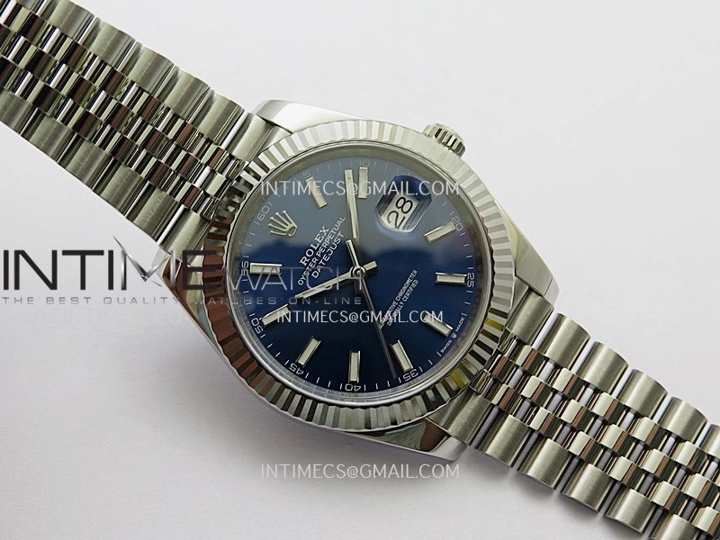 DateJust 41 126334 904L SS VF 1:1 Best Edition Blue Dial Stick Marker On Jubilee Bracelet DD3235