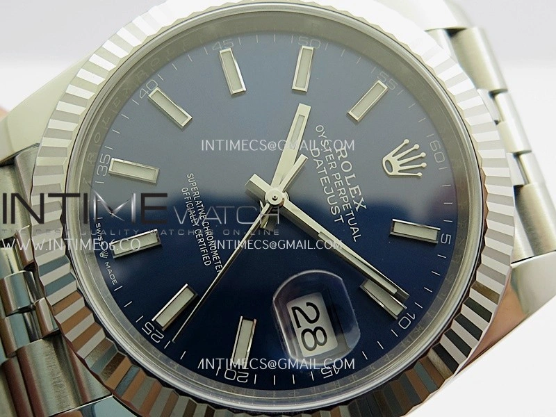 DateJust 41 126334 904L SS VF 1:1 Best Edition Blue Dial Stick Marker On Jubilee Bracelet DD3235