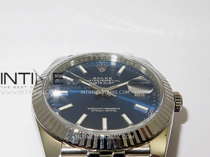 DateJust 41 126334 904L SS VF 1:1 Best Edition Blue Dial Stick Marker On Jubilee Bracelet DD3235