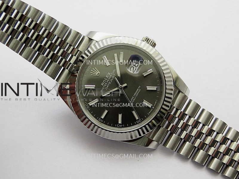 DateJust 41 126334 904L SS VF 1:1 Best Edition Gray Dial Stick Marker On Jubilee Bracelet DD3235
