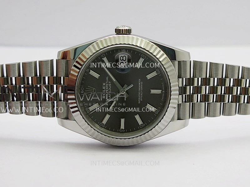 DateJust 41 126334 904L SS VF 1:1 Best Edition Gray Dial Stick Marker On Jubilee Bracelet DD3235